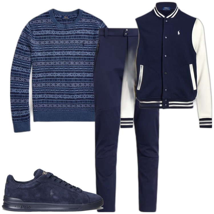 Outfit uomo - Total look #1770304. Stile Trendy per Tutti i giorni. Abbinamento con sneakers, pantaloni, cappotti, maglieria.
