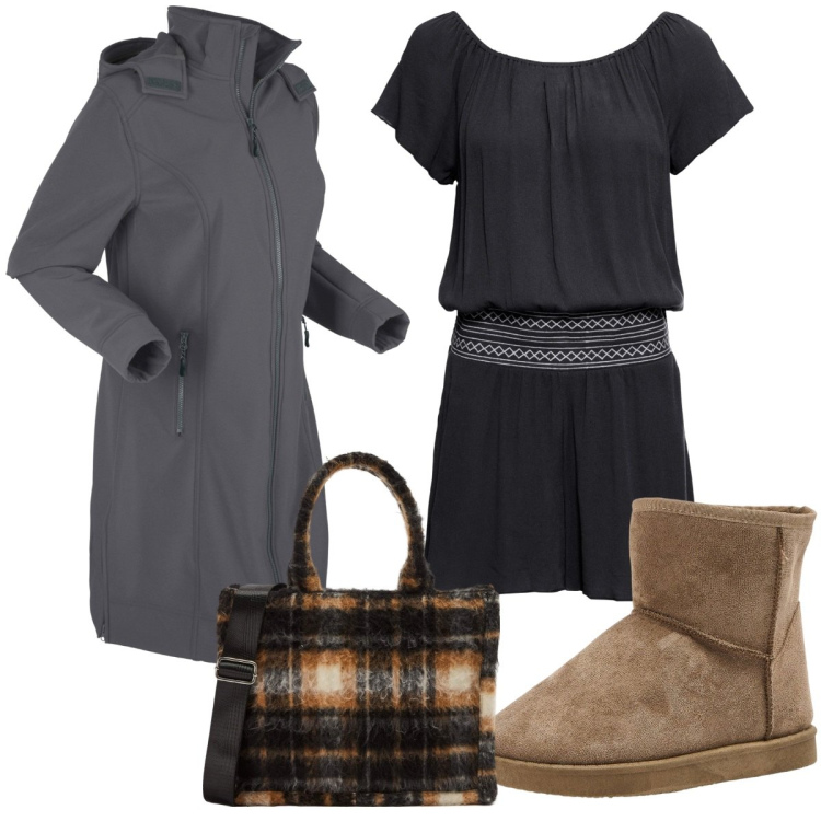 Outfit donna - Total look #1770382. Stile Trendy per Tutti i giorni. Abbinamento con tute, blazer, stivaletti, shopping bag.