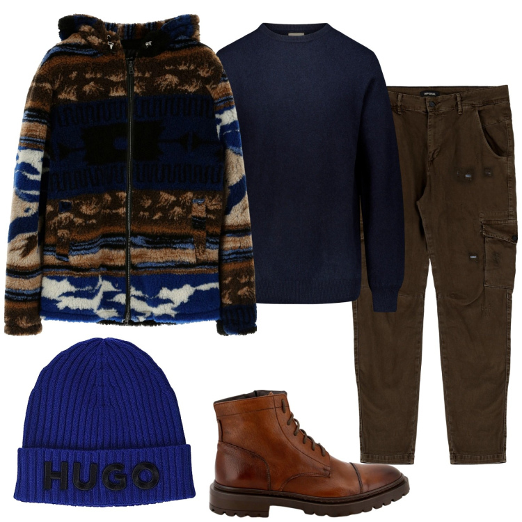 Outfit uomo - La giacchina caldissima. Stile Casual per Tutti i giorni. Abbinamento con cappotti, scarpe stringate, pantaloni, maglieria, berretti.