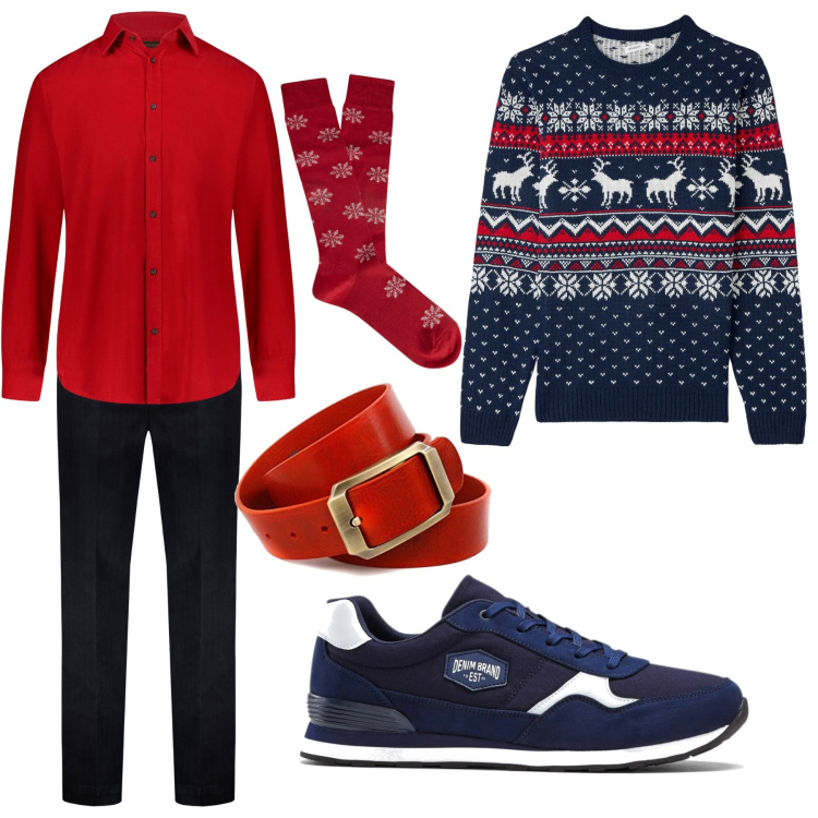 Outfit uomo - Natale si avvicina.... Stile Casual per Tutti i giorni. Abbinamento con sneakers, maglieria, camicie, pantaloni, calzini, cinture.