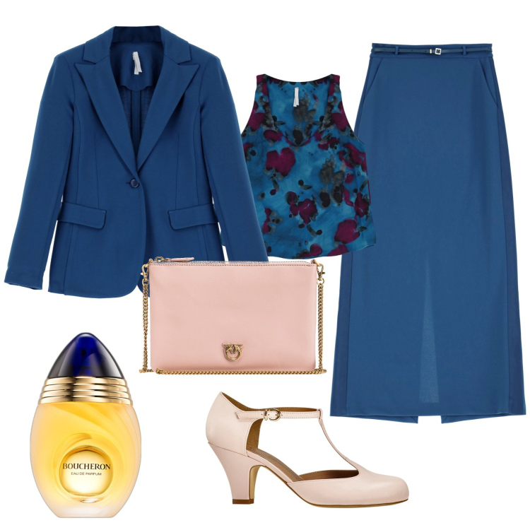 Outfit donna - Le scarpe cipria. Stile Bon Ton per Cerimonia. Abbinamento con décolleté, profumi, borse a tracolla, gonne lunghe, canottiere, cappotti.