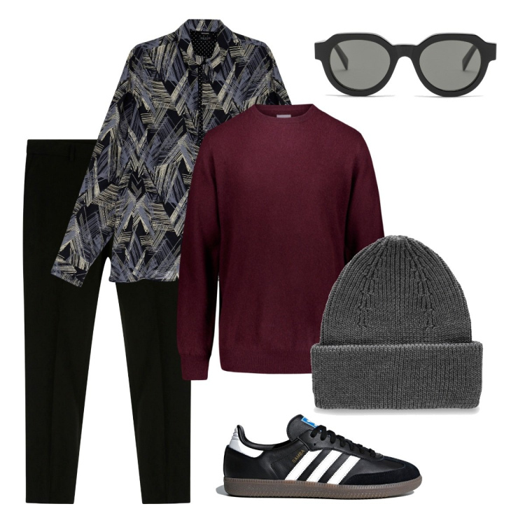 Outfit uomo - Trendy outfit. Stile Trendy per Tutti i giorni. Abbinamento con pantaloni, camicie, maglieria, occhiali da sole, berretti, sneakers.