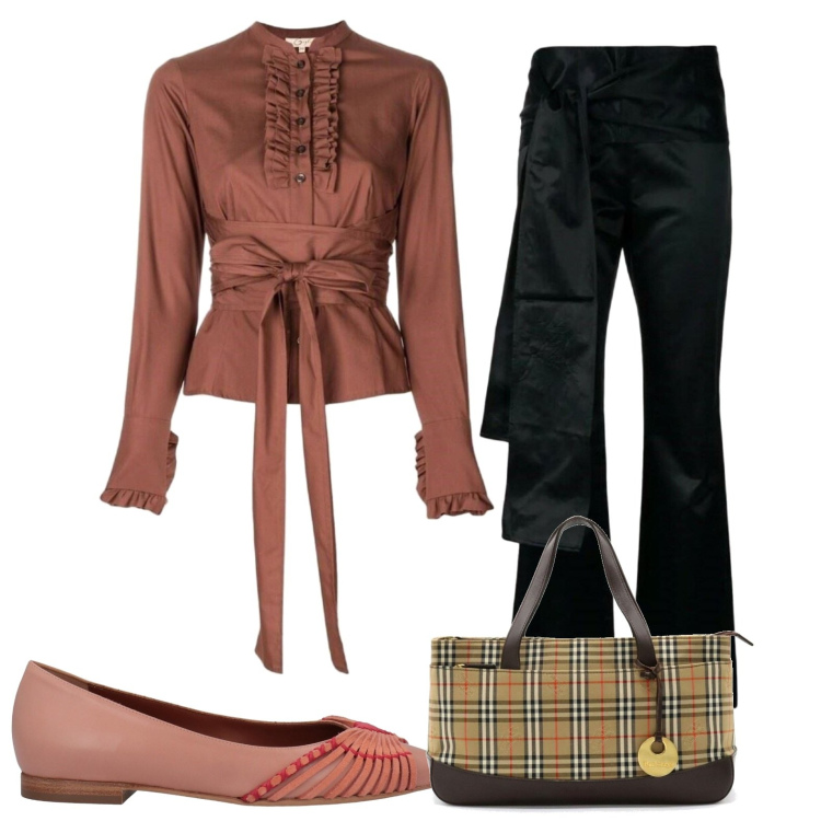 Outfit donna - Yoox in saldo. Stile Casual chic per Serata fuori. Abbinamento con bluse, pantaloni, ballerine, borse a mano.