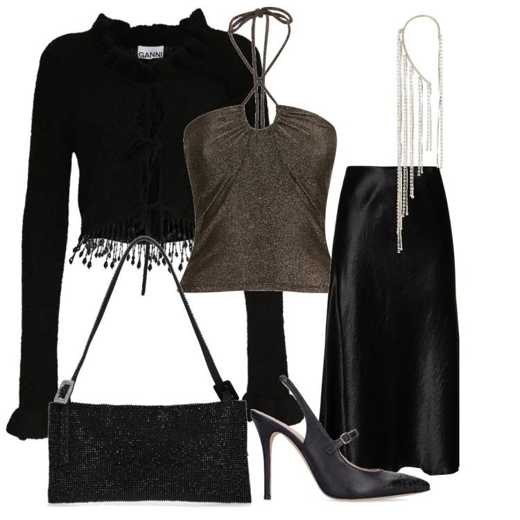 Outfit donna - Luisaviaroma idea per le feste. Stile Glamour per Serata fuori. Abbinamento con gonne longuette, maglieria, top, décolleté, borse a spalla, orecchini.