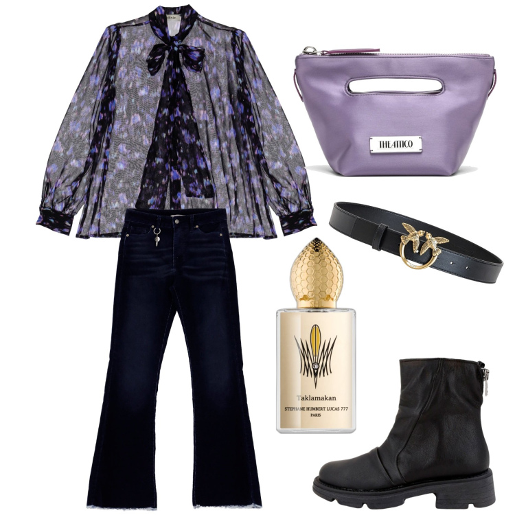 Outfit donna - Total look #1772163. Stile Trendy per Tutti i giorni. Abbinamento con profumi, jeans, cinture, camicie, stivaletti, borse tote.