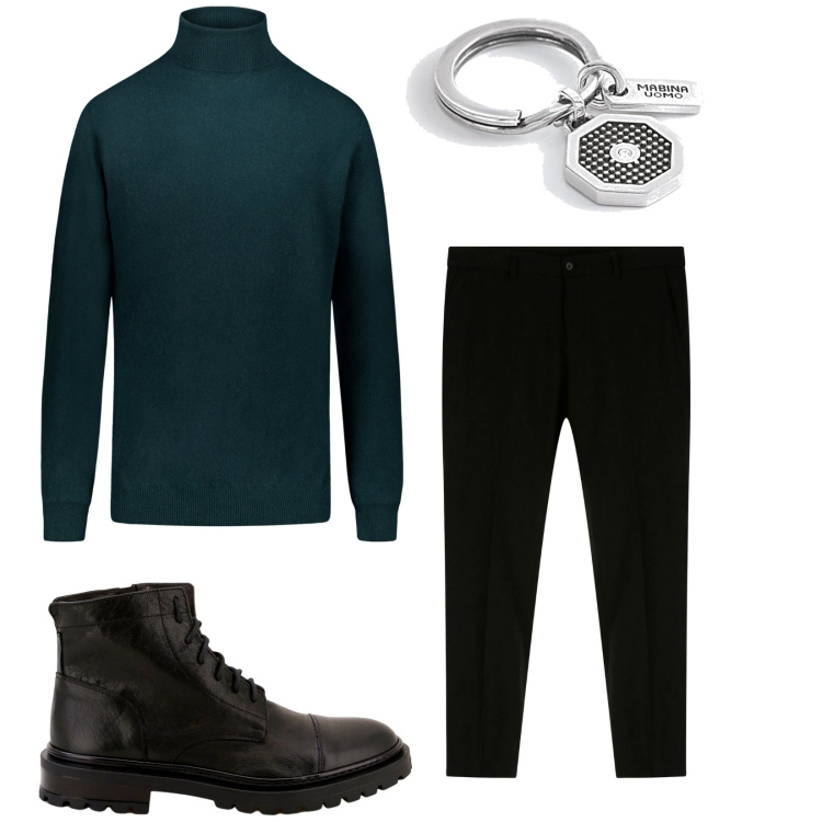 Outfit uomo - Total look #1772358. Stile Business/Elegante per Tutti i giorni. Abbinamento con portachiavi, scarpe stringate, pantaloni, maglieria.