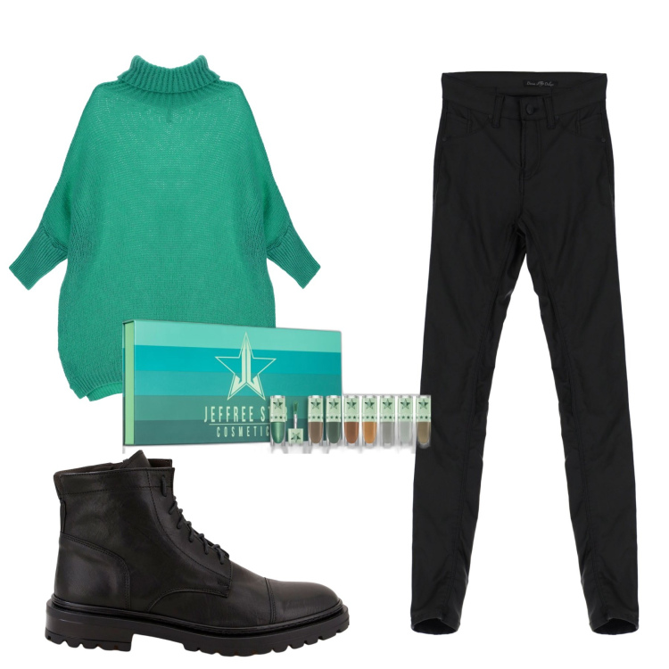 Outfit donna - Total look #1772526. Stile Glamour per Tutti i giorni. Abbinamento con rossetti, maglieria, pantaloni, scarpe stringate.