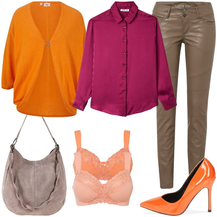 Outfit donna - Non il solito abbinamento. Stile Chic per Tutti i giorni. Abbinamento con borse a mano, reggiseni, cardigans, pantaloni, camicie, décolleté.