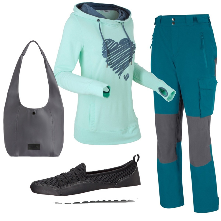 Outfit donna - Total look #1772963. Stile Casual per Tutti i giorni. Abbinamento con sneakers, felpe, pantaloni, borse a spalla.