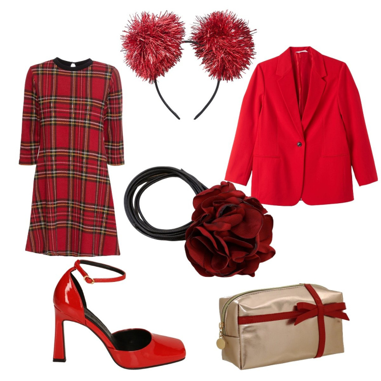 Outfit donna - Merry Camomilla Christmas!. Stile Bon Ton per Serata fuori. Abbinamento con vestiti corti, cerchietti, blazer, décolleté, collane, borse tote.