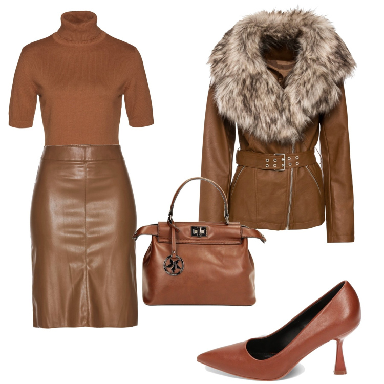 Outfit donna - Total look #1773442. Stile Glamour per Serata fuori. Abbinamento con gonne longuette, maglieria, blazer, décolleté, borse a mano.