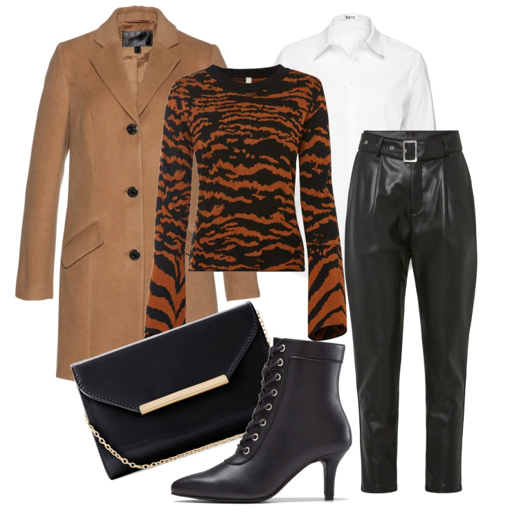 Outfit donna - Ghost outfitter - dicembre. Stile Casual chic per Tutti i giorni. Abbinamento con camicie, pantaloni, maglieria, cappotti, stivaletti, pochette.
