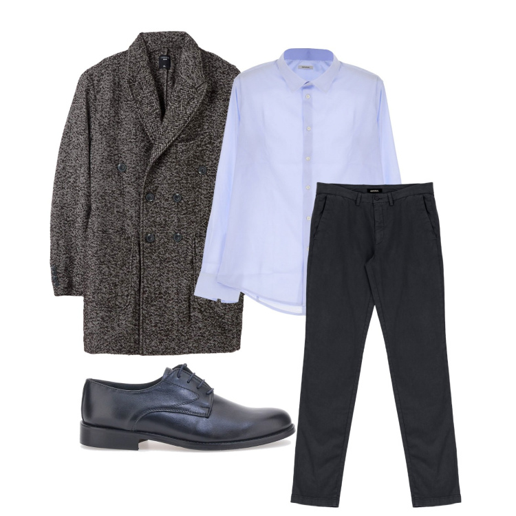 Outfit uomo - Ghost outfitter - dicembre. Stile Business/Elegante per Tutti i giorni. Abbinamento con cappotti, camicie, pantaloni, scarpe stringate.