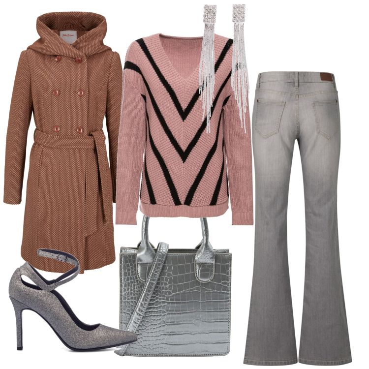Outfit donna - My Christmas wishlist, part 1. Stile Casual chic per Tutti i giorni. Abbinamento con jeans bootcut, orecchini, maglieria, cappotti, shopping bag, décolleté.