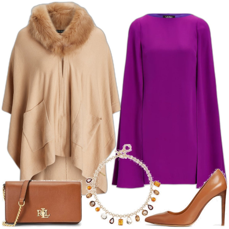 Outfit donna - Total look #1774489. Stile Chic per Tutti i giorni. Abbinamento con vestiti, cappe, décolleté, borse a mano, ciondoli.