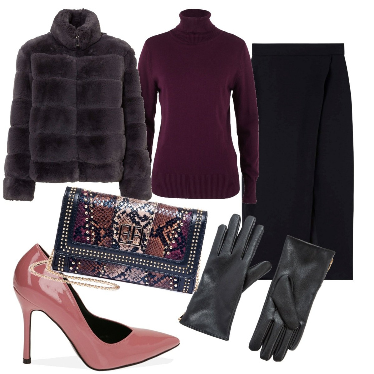 Outfit donna - A Merilyn... Un\' icona. Stile Chic per Serata fuori. Abbinamento con ecopellicce, maglieria, gonne lunghe, guanti, pochette, décolleté.