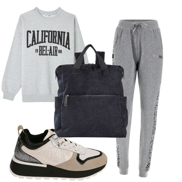 Outfit donna - Total look #1775705. Stile Basic per Sport. Abbinamento con zaini, felpe sportive, pantaloni, sneakers.