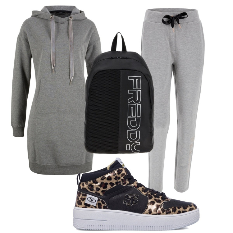Outfit donna - Total look #1775725. Stile Basic per Sport. Abbinamento con vestiti, zaini, pantaloni, sneakers.