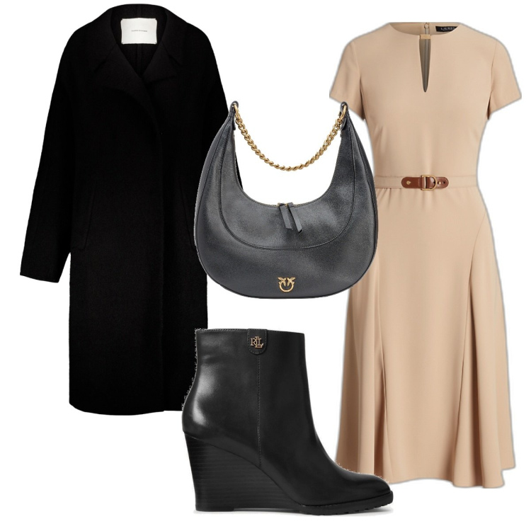 Outfit donna - Total look #1775797. Stile Trendy per Tutti i giorni. Abbinamento con borse a spalla, stivaletti, vestiti, cappotti.