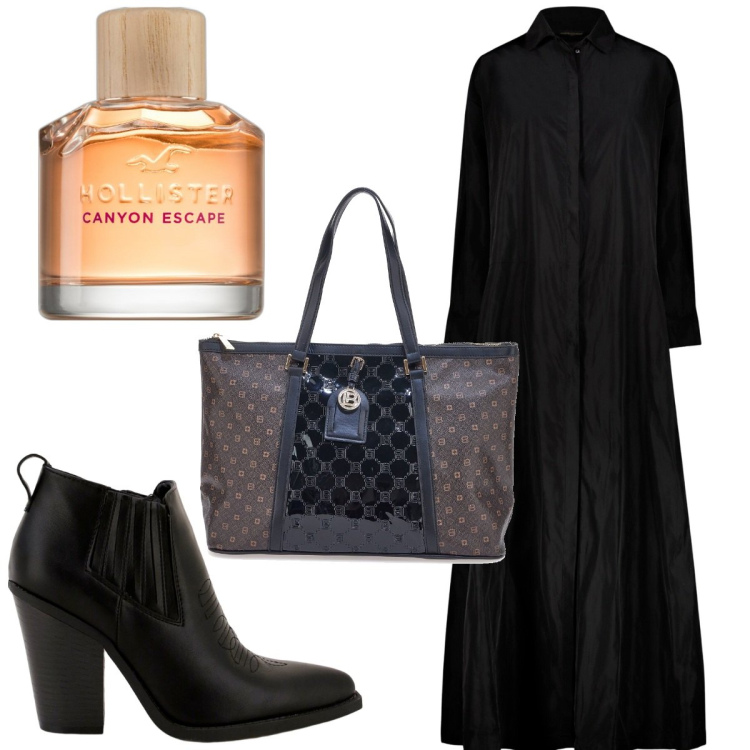 Outfit donna - Total look #1775874. Stile Trendy per Tutti i giorni. Abbinamento con profumi, stivaletti, vestiti, borse a spalla.