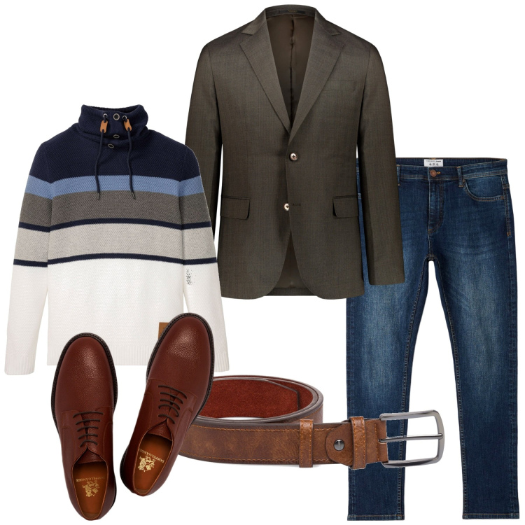 Outfit uomo - Immancabile giacca. Stile Casual per Tutti i giorni. Abbinamento con maglieria, jeans skinny, cinture, scarpe stringate, abiti.