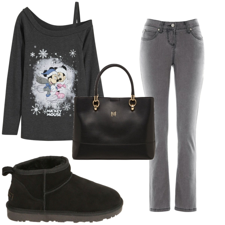Outfit donna - Total look #1776302. Stile Trendy per Tutti i giorni. Abbinamento con jeans slim fit, maglieria, stivaletti, borse a mano.