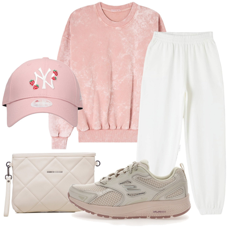 Outfit donna - Total look #1776654. Stile Casual per Sport. Abbinamento con felpe, pantaloni, borse a tracolla, cappelli, sneakers.