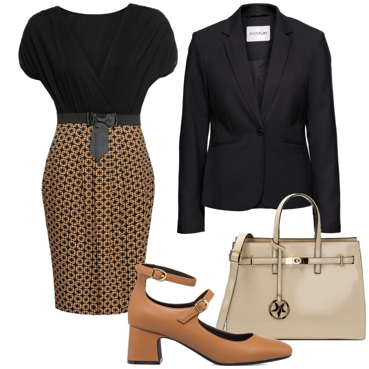 Outfit donna - Total look #1776832. Stile Bon Ton per Ufficio. Abbinamento con blazer, vestiti, borse a mano, décolleté.
