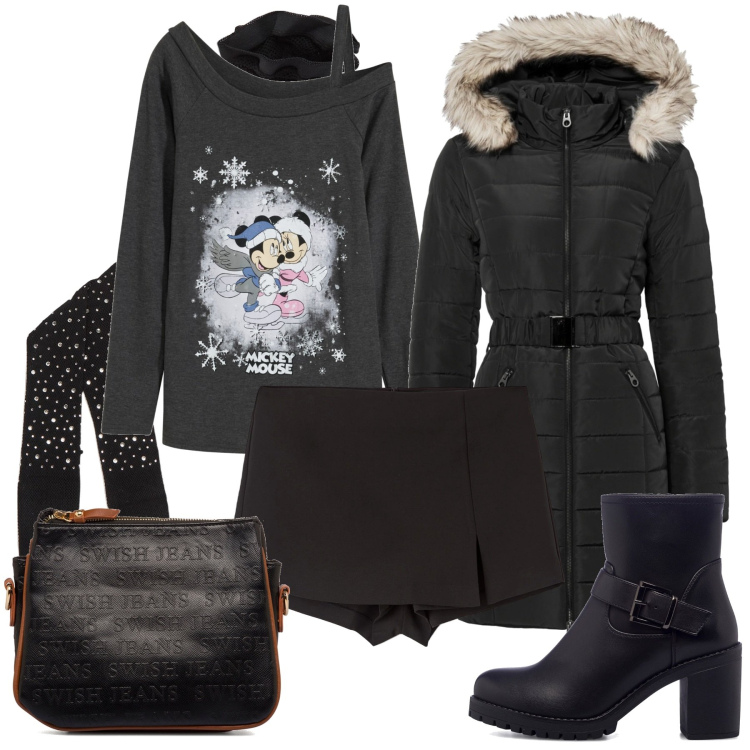 Outfit donna - Stivaletti versatili. Stile Trendy per Tutti i giorni. Abbinamento con giacche, maglieria, collant, gonne, stivaletti, borse a tracolla.