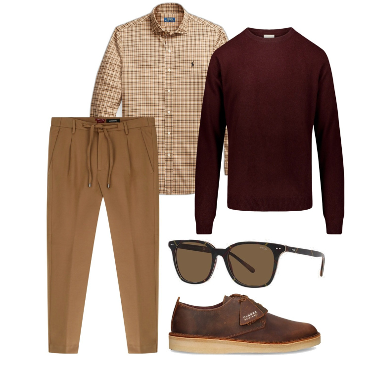 Outfit uomo - Ghost outfitter - dicembre. Stile Casual per Tutti i giorni. Abbinamento con pantaloni, occhiali da sole, camicie, maglieria, scarpe stringate.