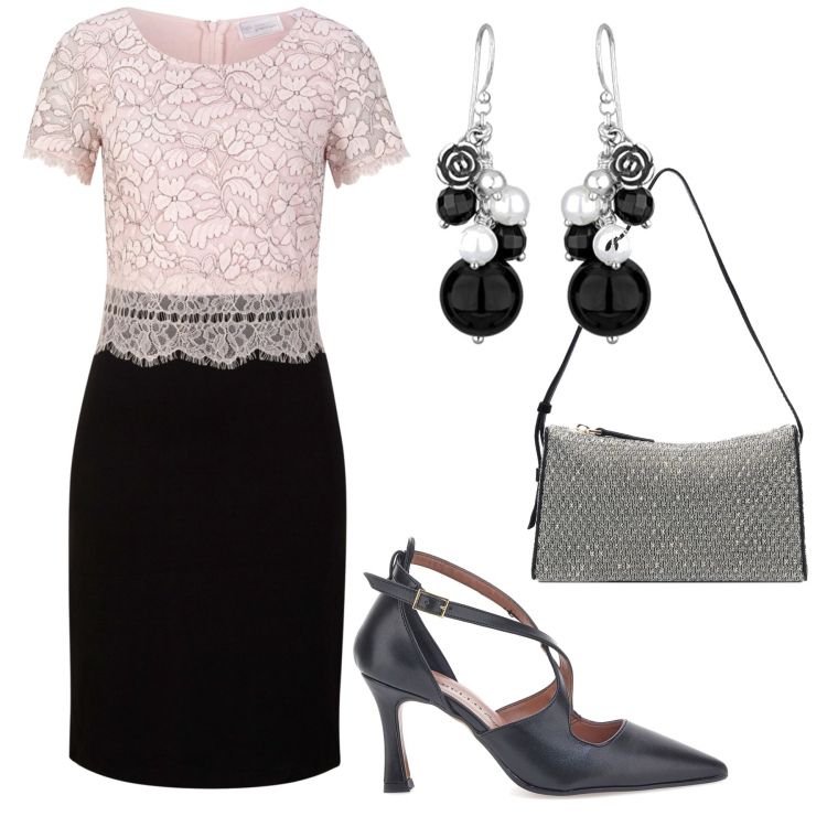Outfit donna - Bon ton. Stile Bon Ton per Cerimonia. Abbinamento con vestiti, borse a spalla, orecchini, décolleté.