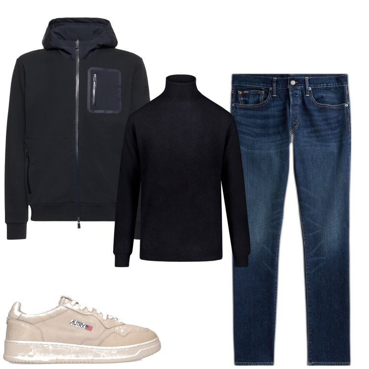 Outfit uomo - Total look #1778745. Stile Casual per Tutti i giorni. Abbinamento con jeans, maglieria, giacche, sneakers.
