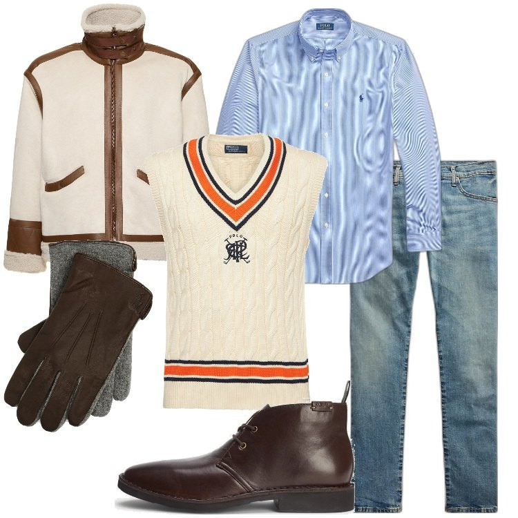 Outfit uomo - Trendy con stile. Stile Trendy per Tutti i giorni. Abbinamento con camicie, jeans, stivali e stivaletti, guanti, gilet, giacche.