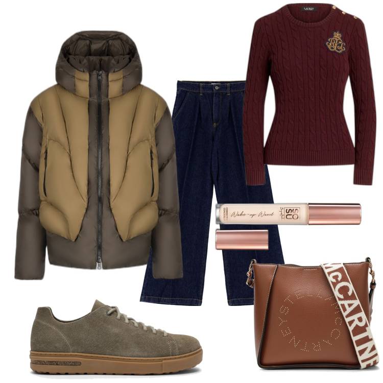 Outfit donna - Canadian. Stile Urban per Tutti i giorni. Abbinamento con correttori, jeans, maglieria, piumini, borse a tracolla, sneakers.