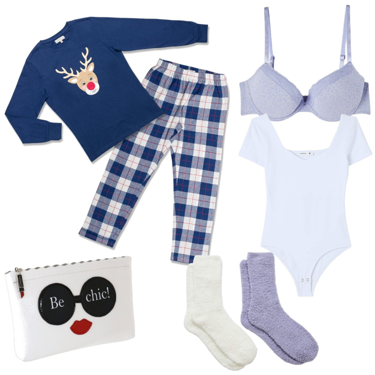 Outfit donna - Total look #1779455. Stile Casual Abbinamento con body, calzini, reggiseni push-up, pigiama, pochette.