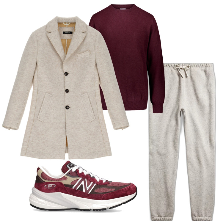 Outfit uomo - I pantaloni sporty. Stile Trendy per Tutti i giorni. Abbinamento con cappotti, maglieria, pantaloni, sneakers alte.