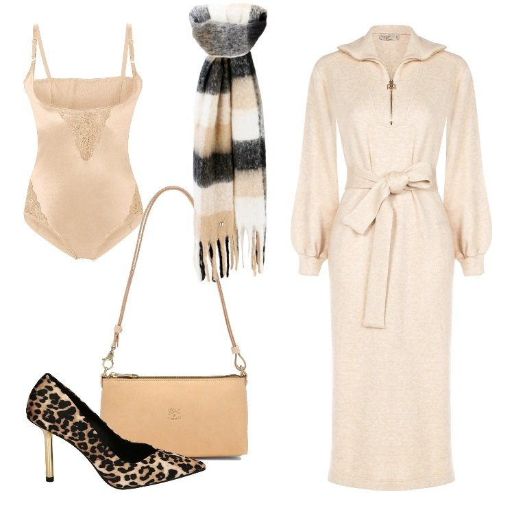 Outfit donna - x Xmas x Curvy. Stile Trendy per Serata fuori. Abbinamento con body, vestiti, décolleté, sciarpe, borse a spalla.