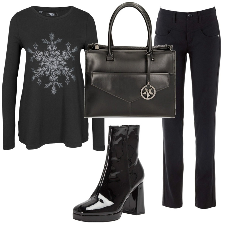 Outfit donna - Total look #1780247. Stile Trendy per Tutti i giorni. Abbinamento con pantaloni, maglieria, stivaletti, borse a mano.