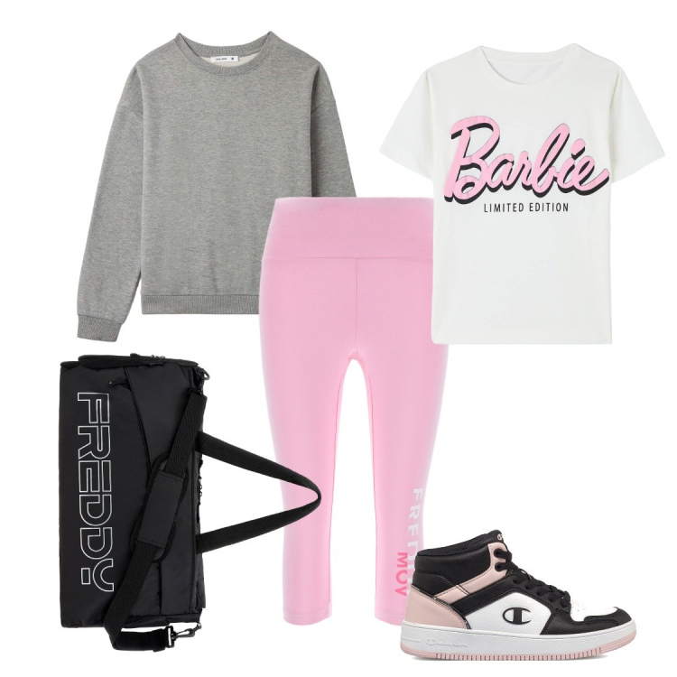 Outfit donna - Total look #1780437. Stile Sporty chic per Sport. Abbinamento con felpe, t-shirt, borse sportive, leggings, sneakers alte.