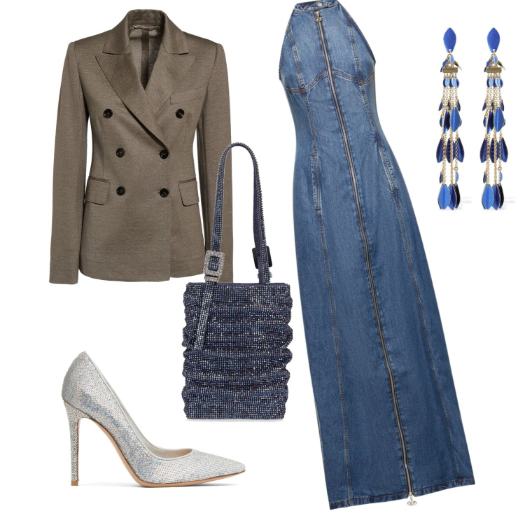 Outfit donna - Total look #1780926. Stile Chic per Serata fuori. Abbinamento con vestiti, orecchini, giacche, borse a mano, décolleté.