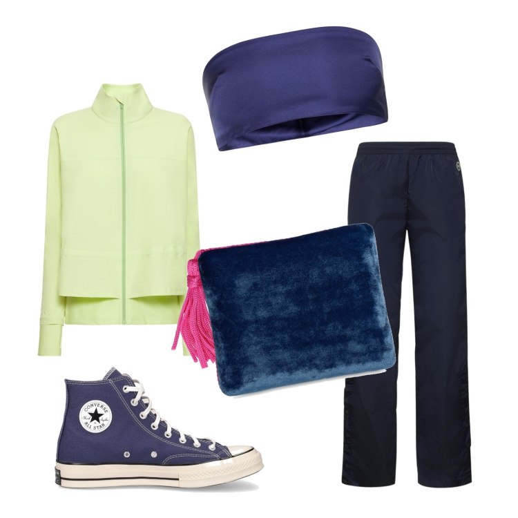 Outfit donna - Total look #1780929. Stile Casual per Tutti i giorni. Abbinamento con giacche, pantaloni, sneakers, pochette, top.