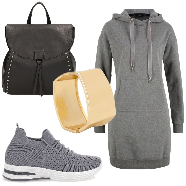 Outfit donna - Total look #1781106. Stile Urban per Tutti i giorni. Abbinamento con vestiti, zaini, braccialetti, sneakers.