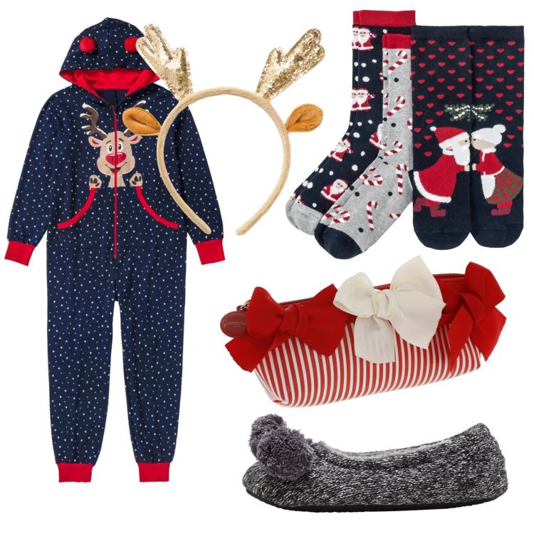 Outfit donna - Total look #1781225. Stile Casual per Tutti i giorni. Abbinamento con tute, calzini, pantofole, cerchietti, valigie.