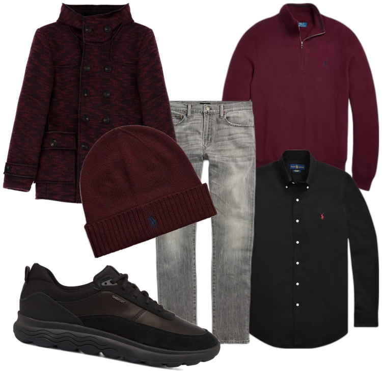 Outfit uomo - Apericena del venerdì. Stile Urban per Serata speciale. Abbinamento con cappotti, berretti, jeans, maglieria, camicie, sneakers.