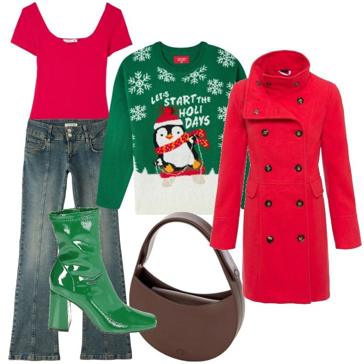 Outfit donna - Stivaletto in vernice verde. Stile Sporty chic per Serata fuori. Abbinamento con cappotti, body, maglieria, jeans a zampa, stivaletti, borse a spalla.