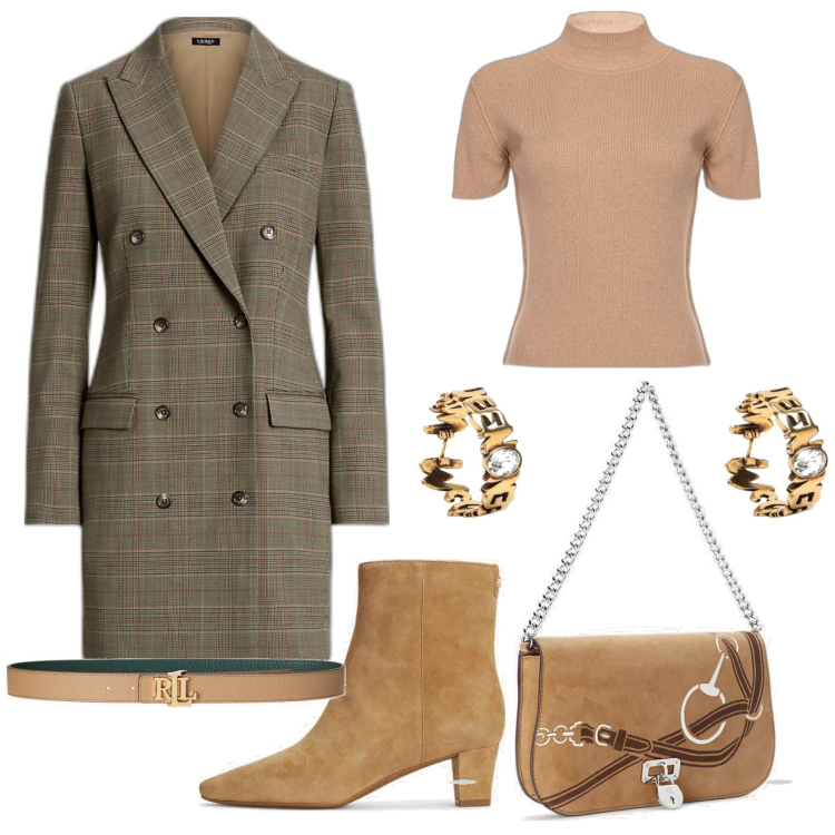 Outfit donna - Speciale Tartan. Stile Bon Ton per Serata fuori. Abbinamento con maglieria, cinture, vestiti, stivaletti, borse a spalla, orecchini.