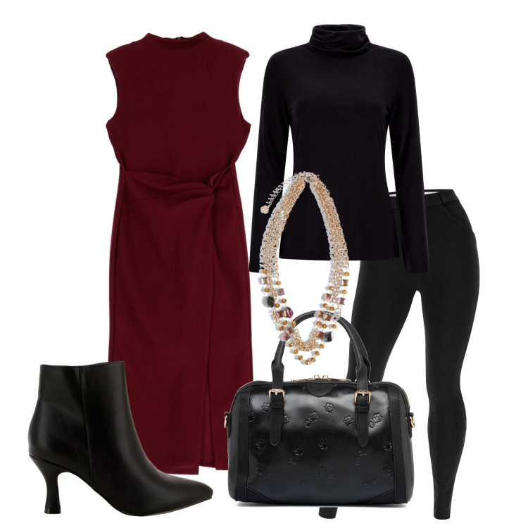 Outfit donna - Ghost outfitter - dicembre. Stile Trendy per Tutti i giorni. Abbinamento con vestiti midi/longuette, stivaletti, pantaloni skinny, maglieria, borse a mano, collane.