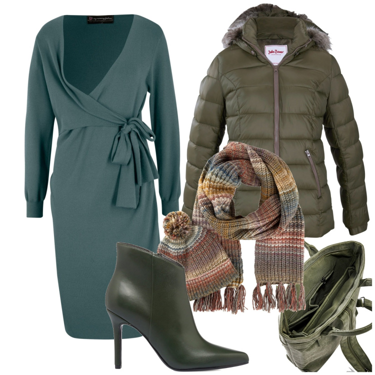 Outfit donna - Bonprix elegante. Stile Minimal per Ufficio. Abbinamento con sciarpe, vestiti, piumini, zaini, stivaletti.