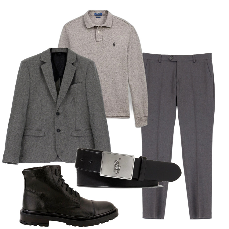 Outfit uomo - Fango. Stile Trendy per Serata speciale. Abbinamento con scarpe stringate, pantaloni, cappotti, polo, cinture.