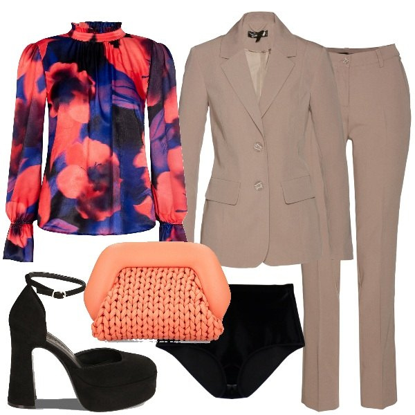 Outfit donna - Il completo per le feste. Stile Bon Ton per Serata fuori. Abbinamento con giacche, bluse, shorts, décolleté, pochette.